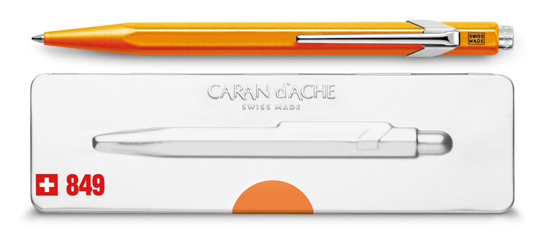 Caran d'Ache Ballpoint Pen 849 Orange Fluo With Box