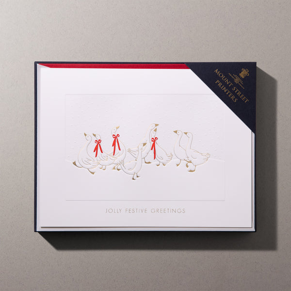 Jolly Festive Geese Christmas Card Personalised