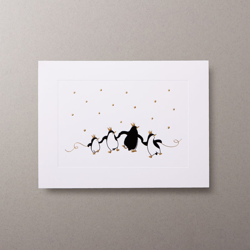 Penguin Parade Christmas Card