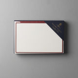 Burgundy Border on Soft White Wove King Size Notecards