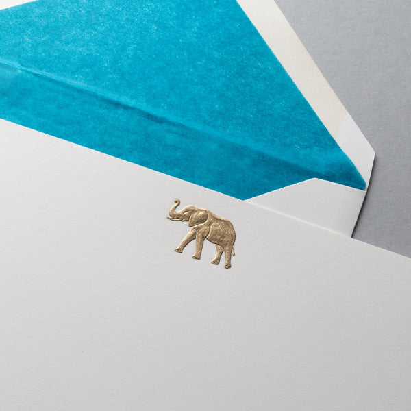 Gold Elephant Notecards