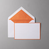 Orange Border on Soft White Wove Kings Notecards