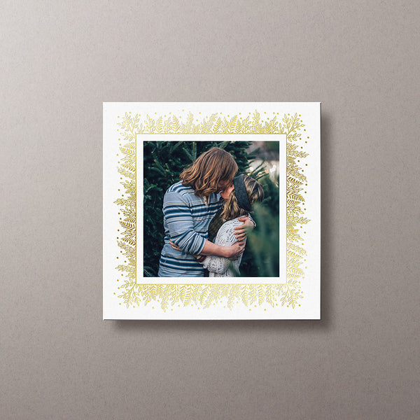 Holly Border Gold Foil Square