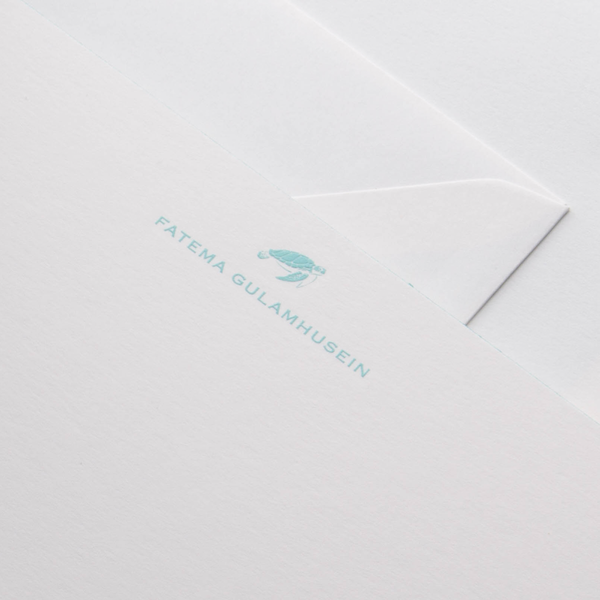 Engraved Notecards with Header and Footer