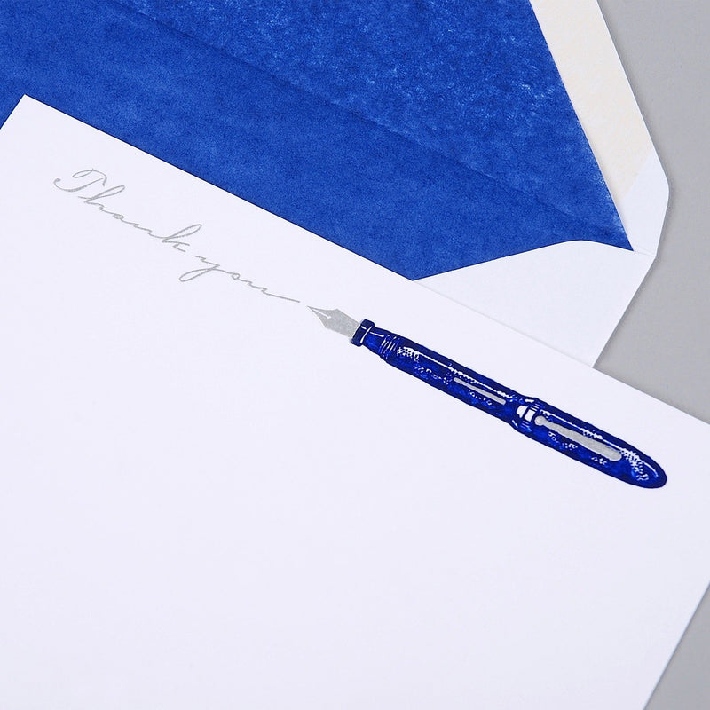 Fountain Pen (Blue & Silver) Thank you